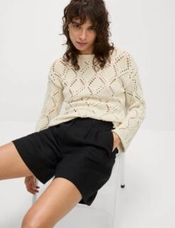 Cotton Blend Textured Jumper -M&S cotton blend textured jumper 13