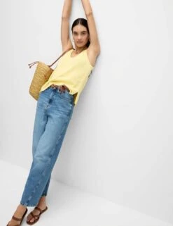 Cotton Blend Textured V-Neck Knitted Vest -M&S cotton blend textured v neck knitted vest 10