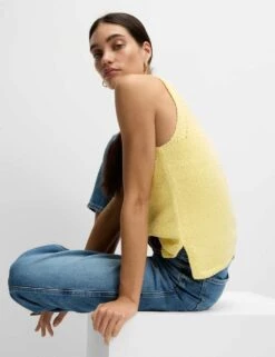 Cotton Blend Textured V-Neck Knitted Vest -M&S cotton blend textured v neck knitted vest 11