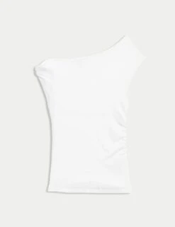 Cotton Rich Asymmetric Neck Vest -M&S cotton rich asymmetric neck vest 14