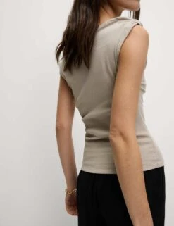 Cotton Rich Asymmetric Neck Vest -M&S cotton rich asymmetric neck vest 5