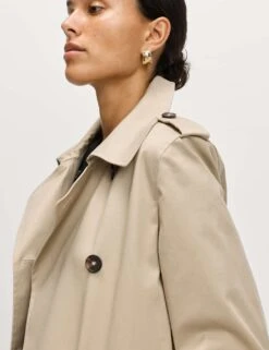 Cotton Rich Belted Longline Trench Coat -M&S cotton rich belted longline trench coat 10