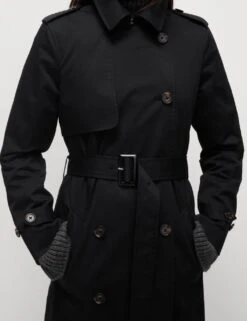 Cotton Rich Belted Longline Trench Coat -M&S cotton rich belted longline trench coat 14
