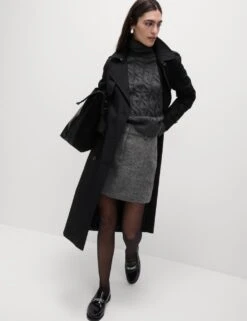 Cotton Rich Belted Longline Trench Coat -M&S cotton rich belted longline trench coat 16