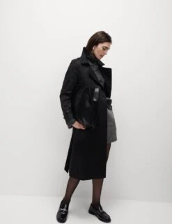 Cotton Rich Belted Longline Trench Coat -M&S cotton rich belted longline trench coat 18