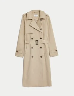 Cotton Rich Belted Longline Trench Coat -M&S cotton rich belted longline trench coat 6