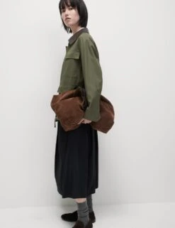 Cotton Rich Collared Short Utility Jacket -M&S cotton rich collared short utility jacket 10