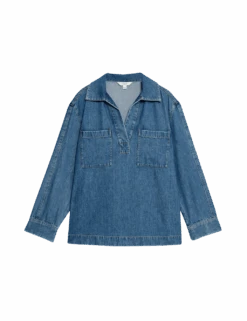 Cotton Rich Denim Regular Fit Shirt 20 Cotton Rich Denim Regular Fit Shirt -M&S cotton rich denim regular fit shirt