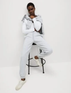 Cotton Rich Drawstring Cuffed Joggers -M&S cotton rich drawstring cuffed joggers 16