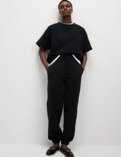 Cotton Rich Drawstring Cuffed Joggers -M&S cotton rich drawstring cuffed joggers 7