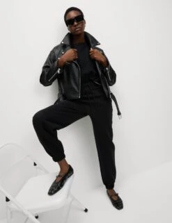 Cotton Rich Drawstring Cuffed Joggers -M&S cotton rich drawstring cuffed joggers 8