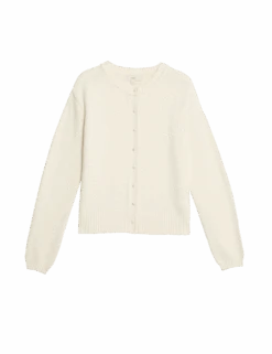 Cotton Rich Embellished Crew Neck Cardigan -M&S cotton rich embellished crew neck cardigan