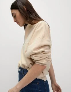 Cotton Rich Half Zip Sweatshirt -M&S cotton rich half zip sweatshirt 13