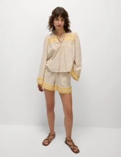 Cotton Rich Jacquard Beach Shorts -M&S cotton rich jacquard beach shorts 10