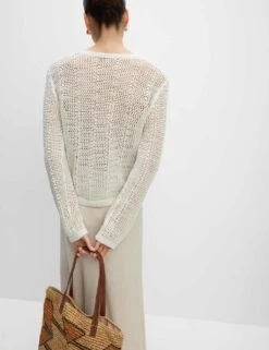 Cotton Rich Open Stitch Cropped Cardigan -M&S cotton rich open stitch cropped cardigan 15