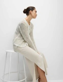 Cotton Rich Open Stitch Cropped Cardigan -M&S cotton rich open stitch cropped cardigan 16