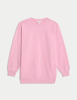 Cotton Rich Oversized Longline Sweatshirt -M&S cotton rich oversized longline sweatshirt 4