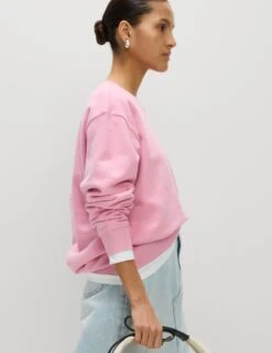 Cotton Rich Oversized Longline Sweatshirt -M&S cotton rich oversized longline sweatshirt 7