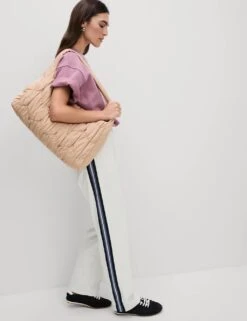 Cotton Rich Retro Side Stripe Joggers -M&S cotton rich retro side stripe joggers 8