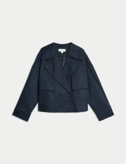 Cotton Rich Short Trench Coat -M&S cotton rich short trench coat 14