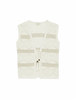 Cotton Rich Slim Textured Cropped Waistcoat -M&S cotton rich slim textured cropped waistcoat 1