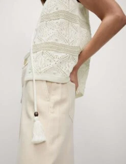 Cotton Rich Slim Textured Cropped Waistcoat -M&S cotton rich slim textured cropped waistcoat 17