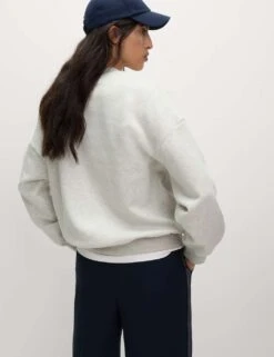 Cotton Rich Slogan Crew Neck Sweatshirt -M&S cotton rich slogan crew neck sweatshirt 10