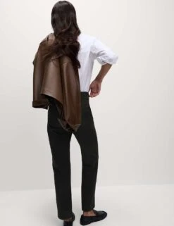 Cotton Rich Straight Leg Ankle Grazer Trousers -M&S cotton rich straight leg ankle grazer trousers 14