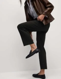 Cotton Rich Straight Leg Ankle Grazer Trousers -M&S cotton rich straight leg ankle grazer trousers 16