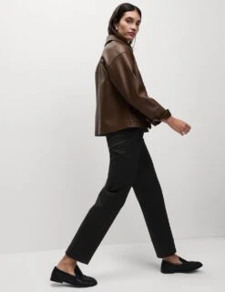 Cotton Rich Straight Leg Ankle Grazer Trousers -M&S cotton rich straight leg ankle grazer trousers 17