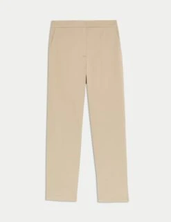 Cotton Rich Straight Leg Ankle Grazer Trousers -M&S cotton rich straight leg ankle grazer trousers 6