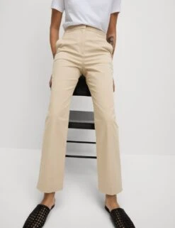 Cotton Rich Straight Leg Ankle Grazer Trousers -M&S cotton rich straight leg ankle grazer trousers 7