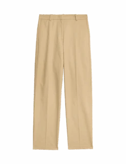 Cotton Rich Straight Leg Trousers -M&S cotton rich straight leg trousers 1