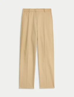 Cotton Rich Straight Leg Trousers -M&S cotton rich straight leg trousers 12