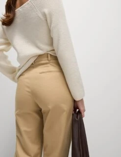 Cotton Rich Straight Leg Trousers -M&S cotton rich straight leg trousers 14