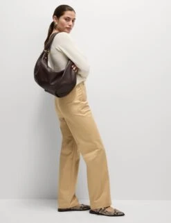 Cotton Rich Straight Leg Trousers -M&S cotton rich straight leg trousers 15