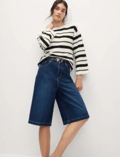 Cotton Rich Striped Crew Neck Fitted Jumper -M&S cotton rich striped crew neck fitted jumper 7