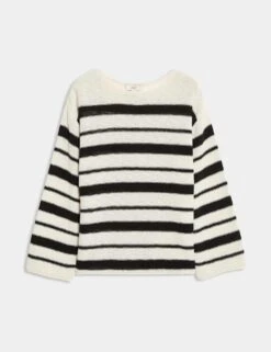 Cotton Rich Striped Crew Neck Fitted Jumper -M&S cotton rich striped crew neck fitted jumper 9