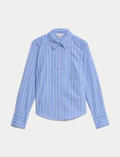 Cotton Rich Striped Fitted Shirt -M&S cotton rich striped fitted shirt 6