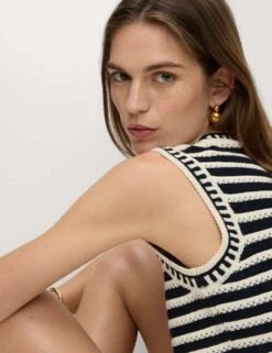 Cotton Rich Striped Knitted Waistcoat -M&S cotton rich striped knitted waistcoat 11