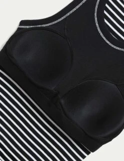 Cotton Rich Striped Secret Support Vest -M&S cotton rich striped ribbed bra vest 5