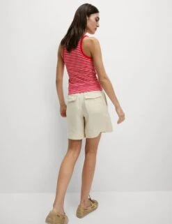 Cotton Rich Striped Secret Support Vest -M&S cotton rich striped ribbed bra vest 8