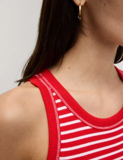 Cotton Rich Striped Secret Support Vest -M&S cotton rich striped ribbed bra vest 9