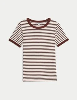 Cotton Rich Striped T-Shirt -M&S cotton rich striped t shirt 13