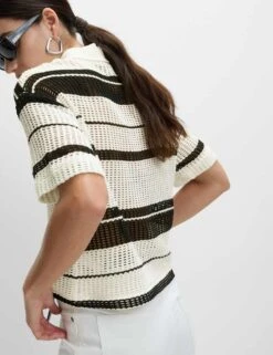Cotton Rich Striped Textured Resort Top -M&S cotton rich striped textured resort top 7