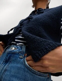 Cotton Rich Textured Cropped Waistcoat -M&S cotton rich textured cropped waistcoat 12