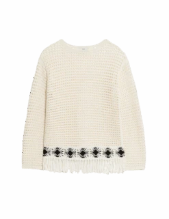 Cotton Rich Textured Fitted Jumper -M&S cotton rich textured fitted jumper