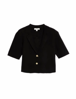 Cotton Rich Textured Knitted Blazer -M&S cotton rich textured knitted blazer 1