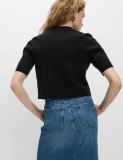 Cotton Rich Textured Knitted Blazer -M&S cotton rich textured knitted blazer 17