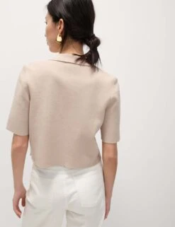 Cotton Rich Textured Knitted Blazer -M&S cotton rich textured knitted blazer 9